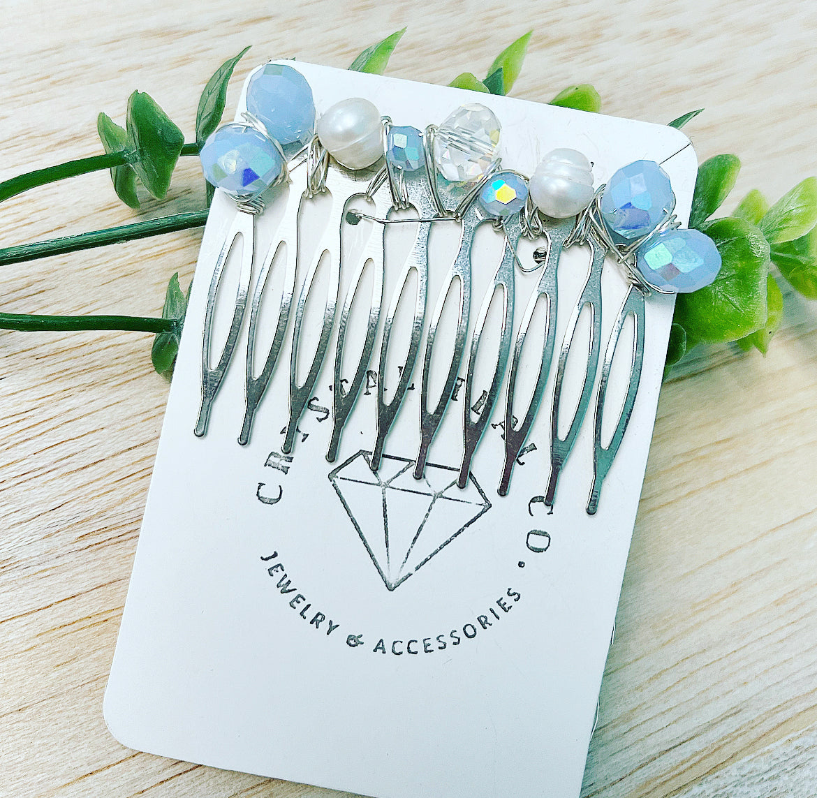 Blue Waves Hair Comb