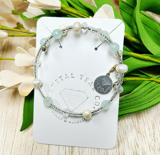 Amazonite Pearl Crystal Bracelet