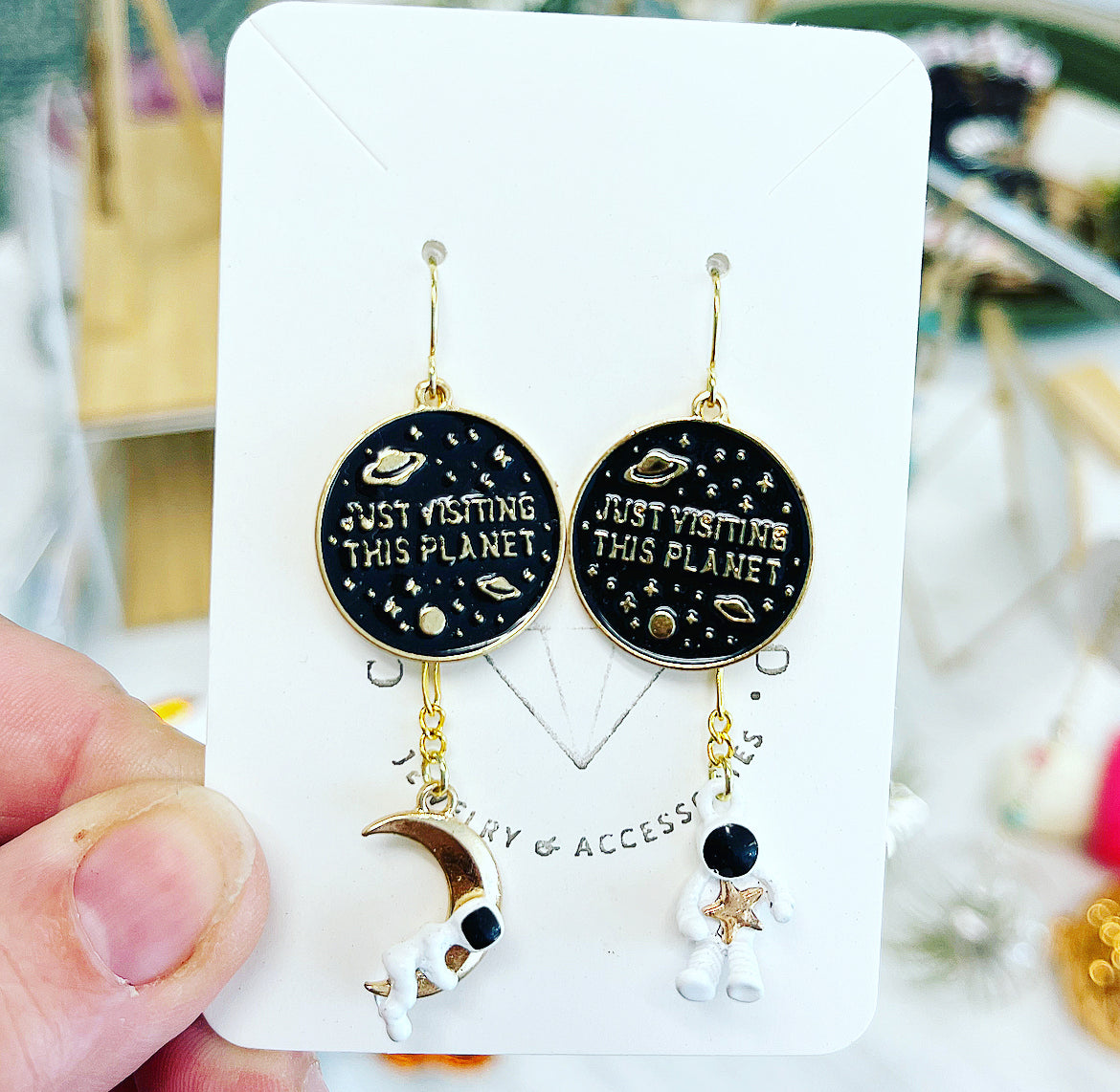 Just Visiting This Planet Earrings
