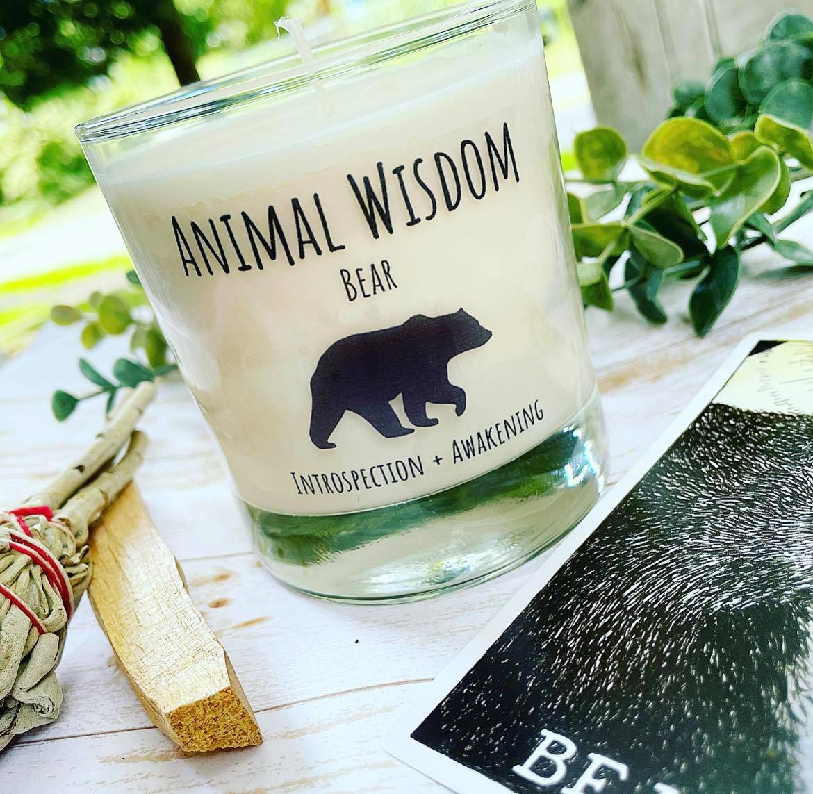 Animal Wisdom Bear Candle