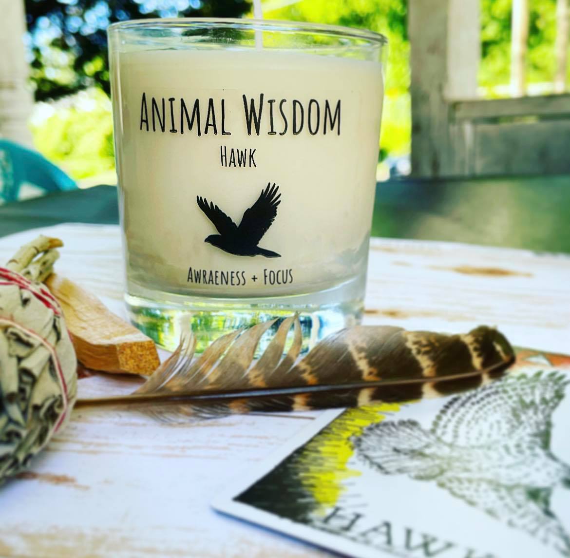 Animal Wisdom Hawk Candle